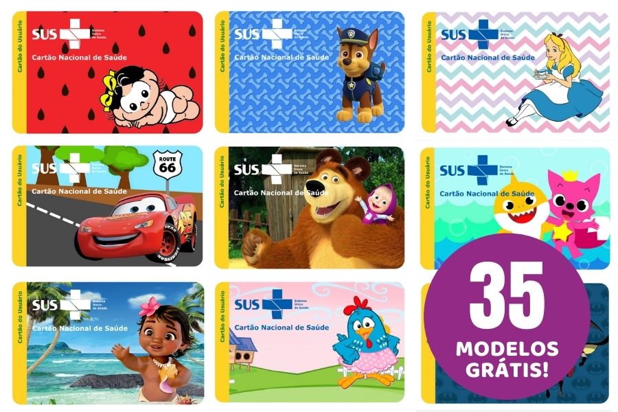 Cartão SUS personalizado: 35 temas grátis para editar e imprimir