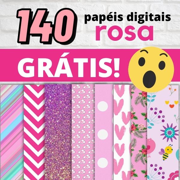 Papel Digital Rosa: 140 modelos grátis para baixar - Papelaria  Personalizada Fácil