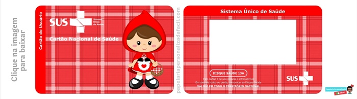 cartão do sus personalizado para editar e imprimir tema chapeuzinho vermelho