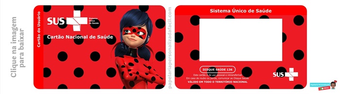 cartão do sus personalizado para editar e imprimir tema ladybug