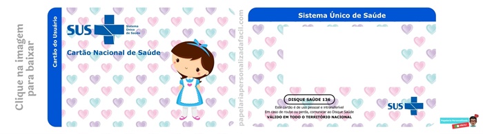 cartão do sus personalizado para editar e imprimir tema alice no país das maravilhas