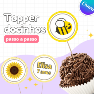 DIY Topper para docinhos: passo a passo grátis no Canva
