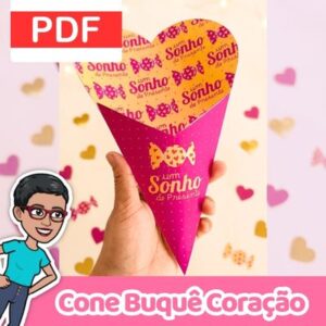 Cone Buquê: PDF Grátis para Imprimir e Montar