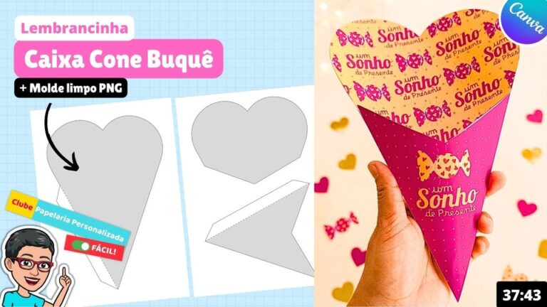 Cone Buquê: PDF Grátis para Imprimir e Montar - Papelaria Personalizada ...